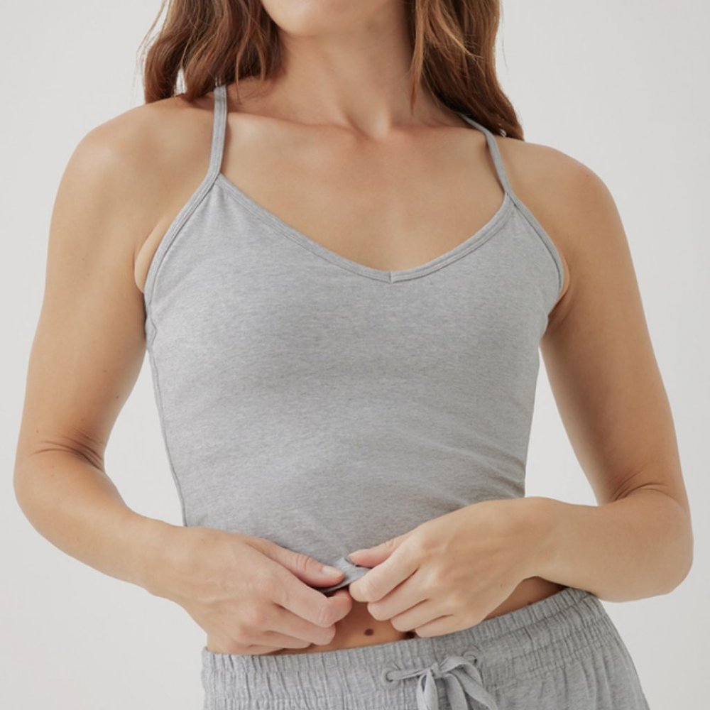 Shelf Bra Cropped Camisole - Grey (L)